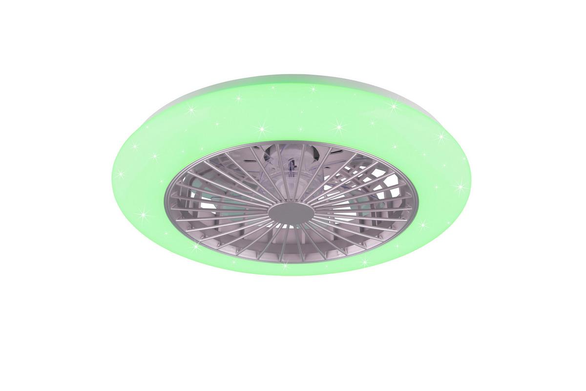WENTYLATOR SUFITOWY R62522987 STRALSUND - kolor srebrny/biały, Konventionell, tworzywo sztuczne (49/16,5cm)