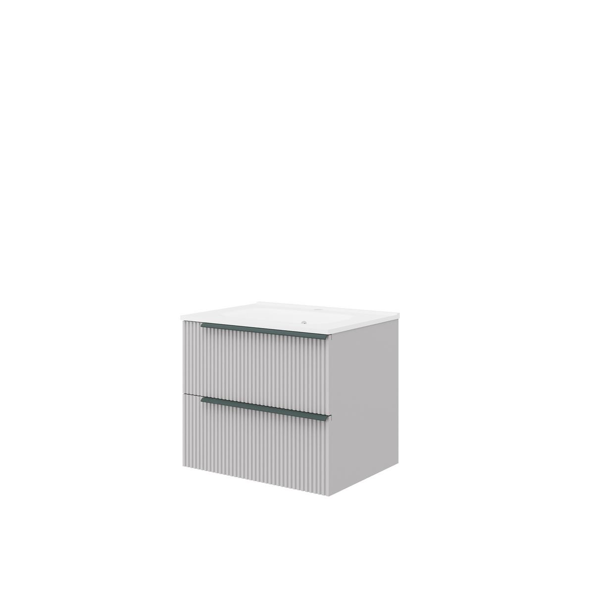 Bază cu lavoar Sidney - gri deschis/gri, Modern, ceramică/material pe bază de lemn (61/53/46cm)