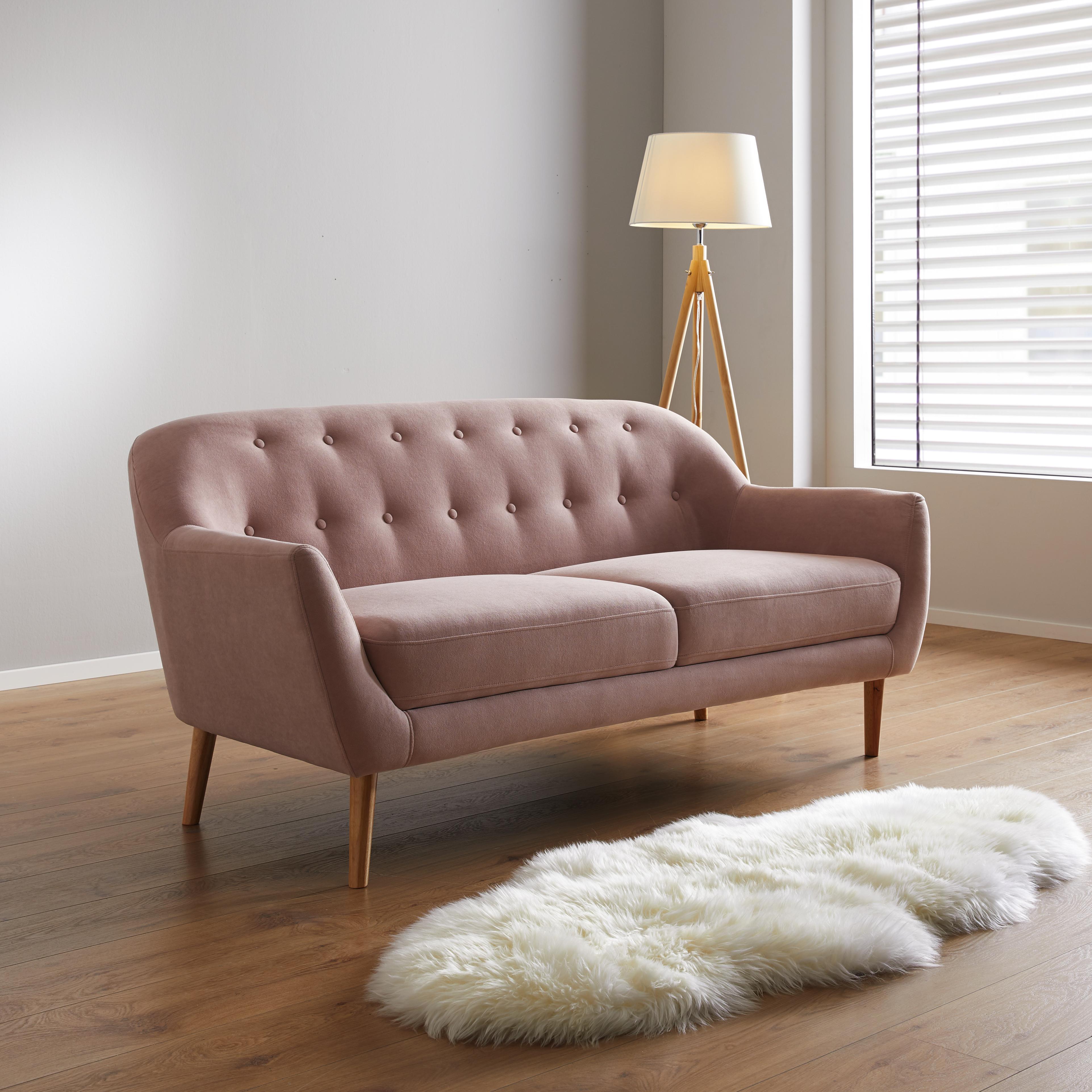 Sofa in Rosa 'Anela' - Rosa, MODERN, Holz/Textil (168/79/84cm) - Bessagi Home
