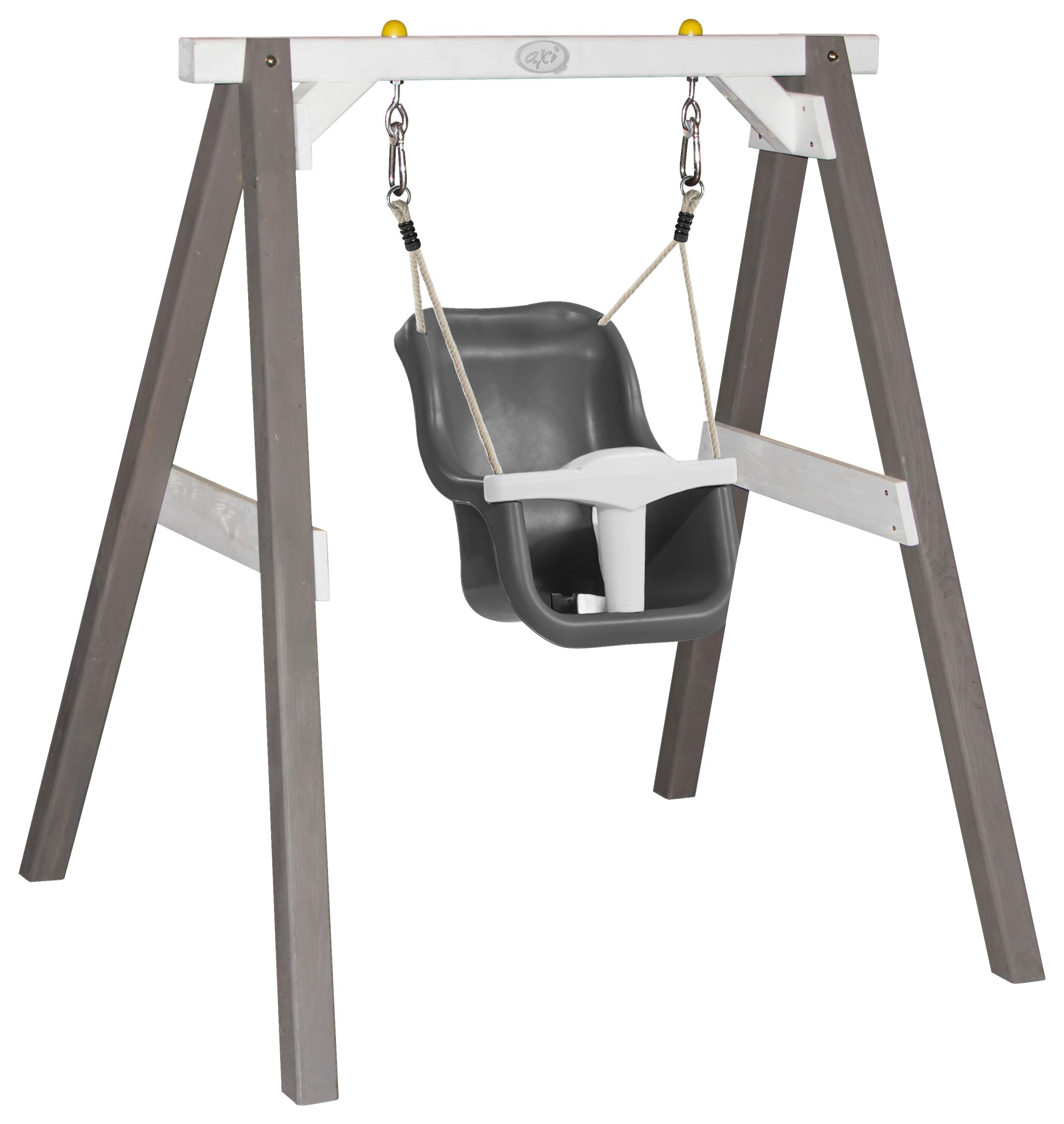 Schaukel Grau/Weiß - Weiß/Grau, KONVENTIONELL, Holz/Kunststoff (120/134/103cm) - Ambia Garden