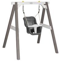 Schaukel Grau/Weiß - Weiß/Grau, KONVENTIONELL, Holz/Kunststoff (120/134/103cm) - Ambia Garden