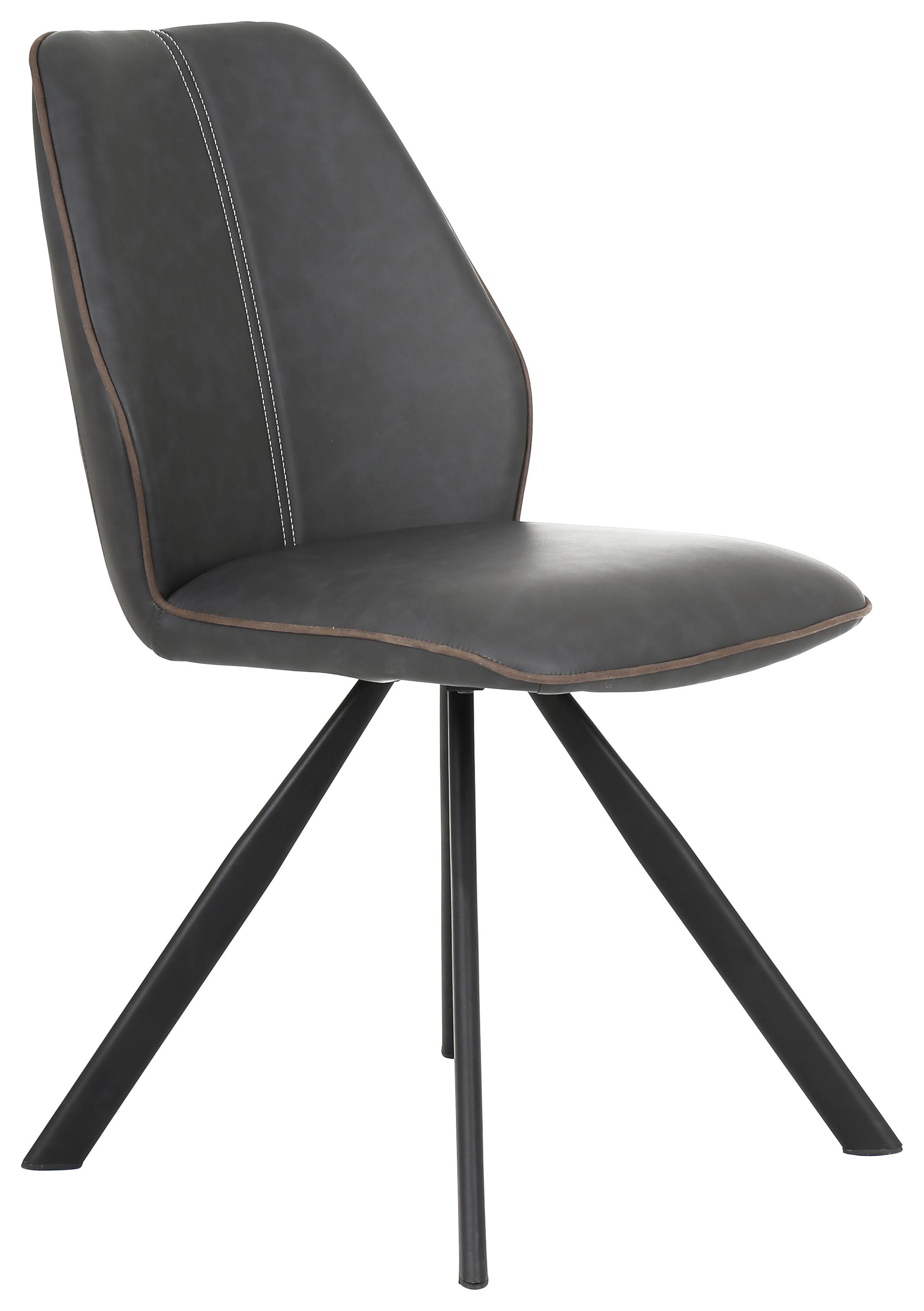 Stuhl in Schwarz - Schwarz/Braun, MODERN, Textil/Metall (44/88/62cm) - Modern Living