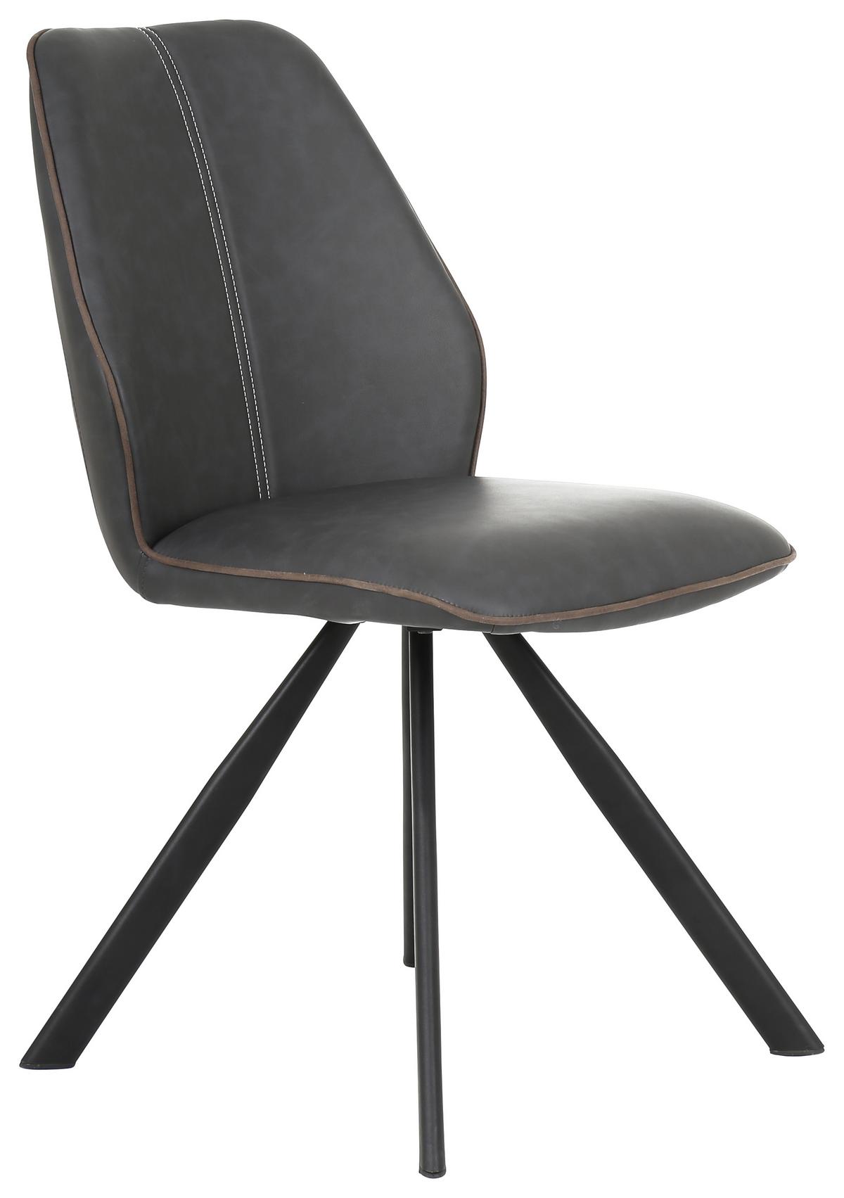 KRZESŁO RIHANNA - czarny/brązowy, Modern, metal/tkanina (44/88/62cm) - Mömax