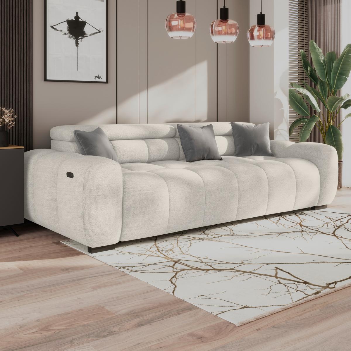 Velika Sofa Bull - crna/sivo-bež, Design, tekstil/plastika (248/77-97/108cm) - Luca Bessoni