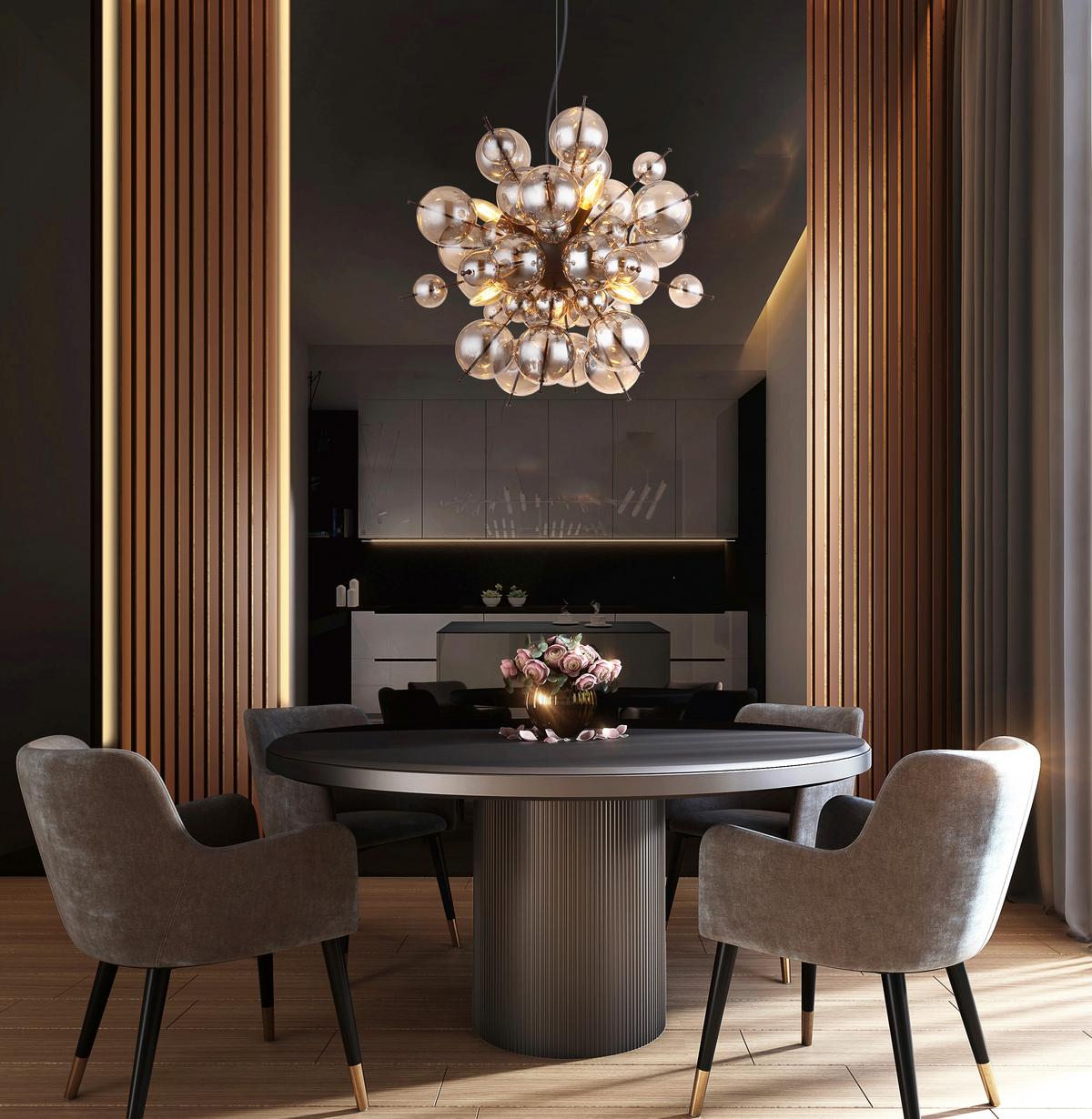 LAMPA WISZĄCA ALFREDO - czarny, Modern, metal/szkło (55/120cm) - Novel