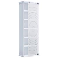 Regal Tilano M, Bela - bela, Design, steklo/leseni material (31/92/18cm) - MID.YOU