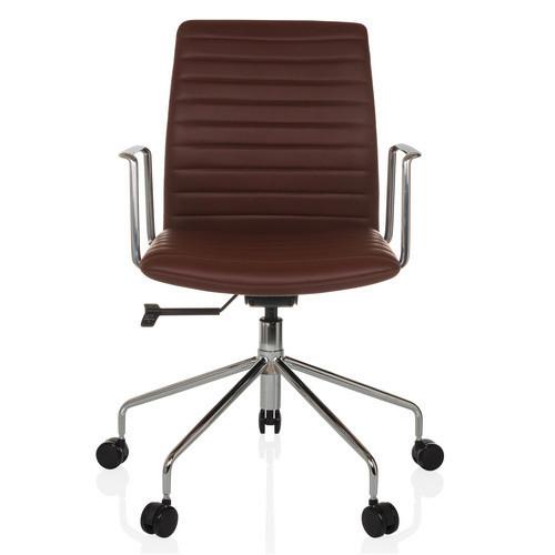 Pisarniški Stol Vemona 30, Rjava - srebrne barve/rjava, Moderno, kovina/umetna masa (58/93-101/59cm) - MID.YOU
