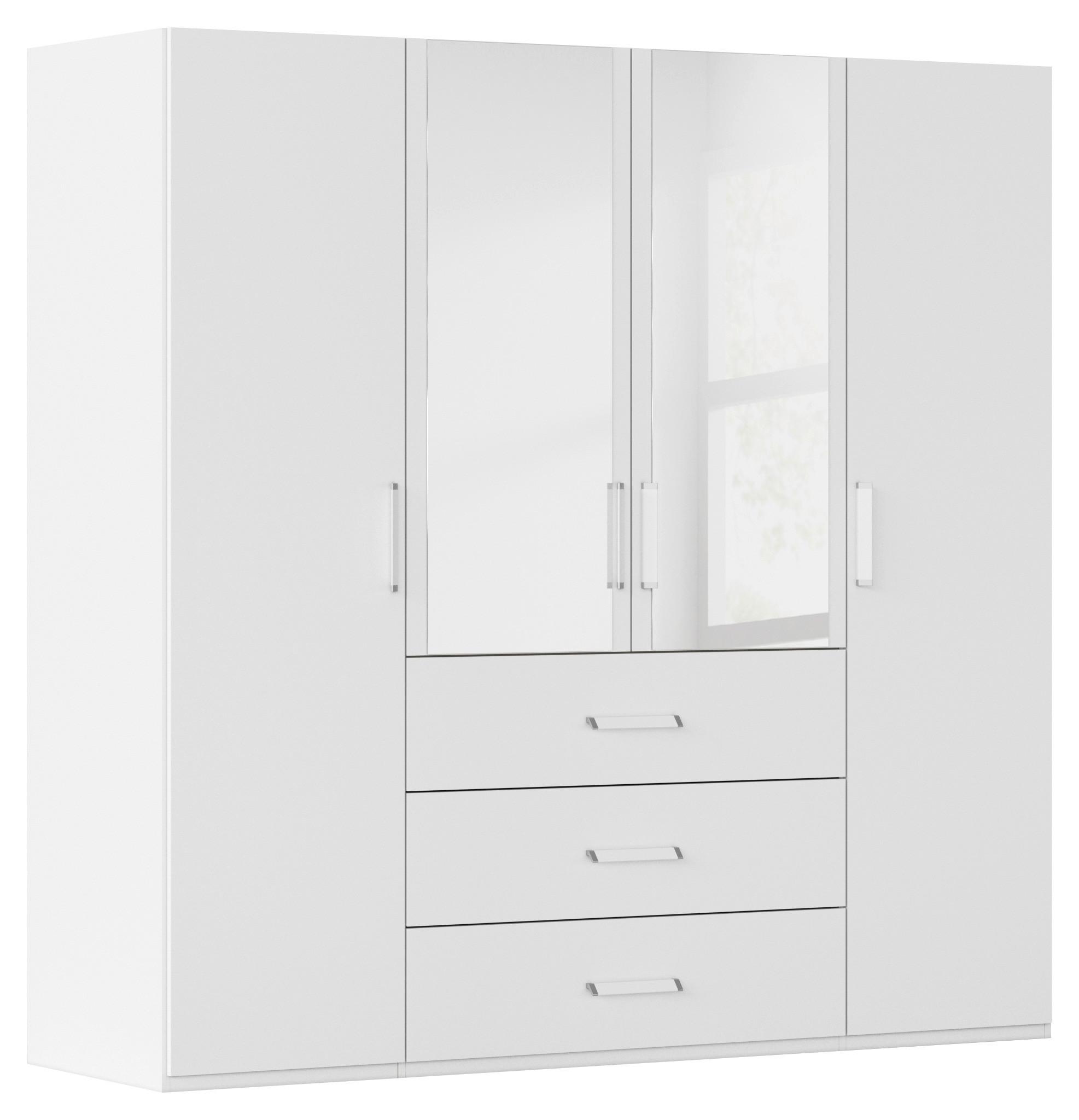Omara S Klasičnimi Vrati Evelyn, Bela - bela, Design, umetna masa/steklo (201/197/60cm) - Novel