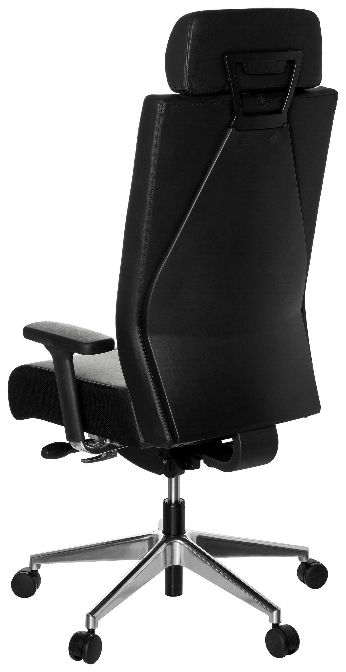 Pisarniški Stol Pro-tec Xxl, Črna - srebrne barve/črna, Moderno, kovina/umetna masa (59/138/49cm) - MID.YOU