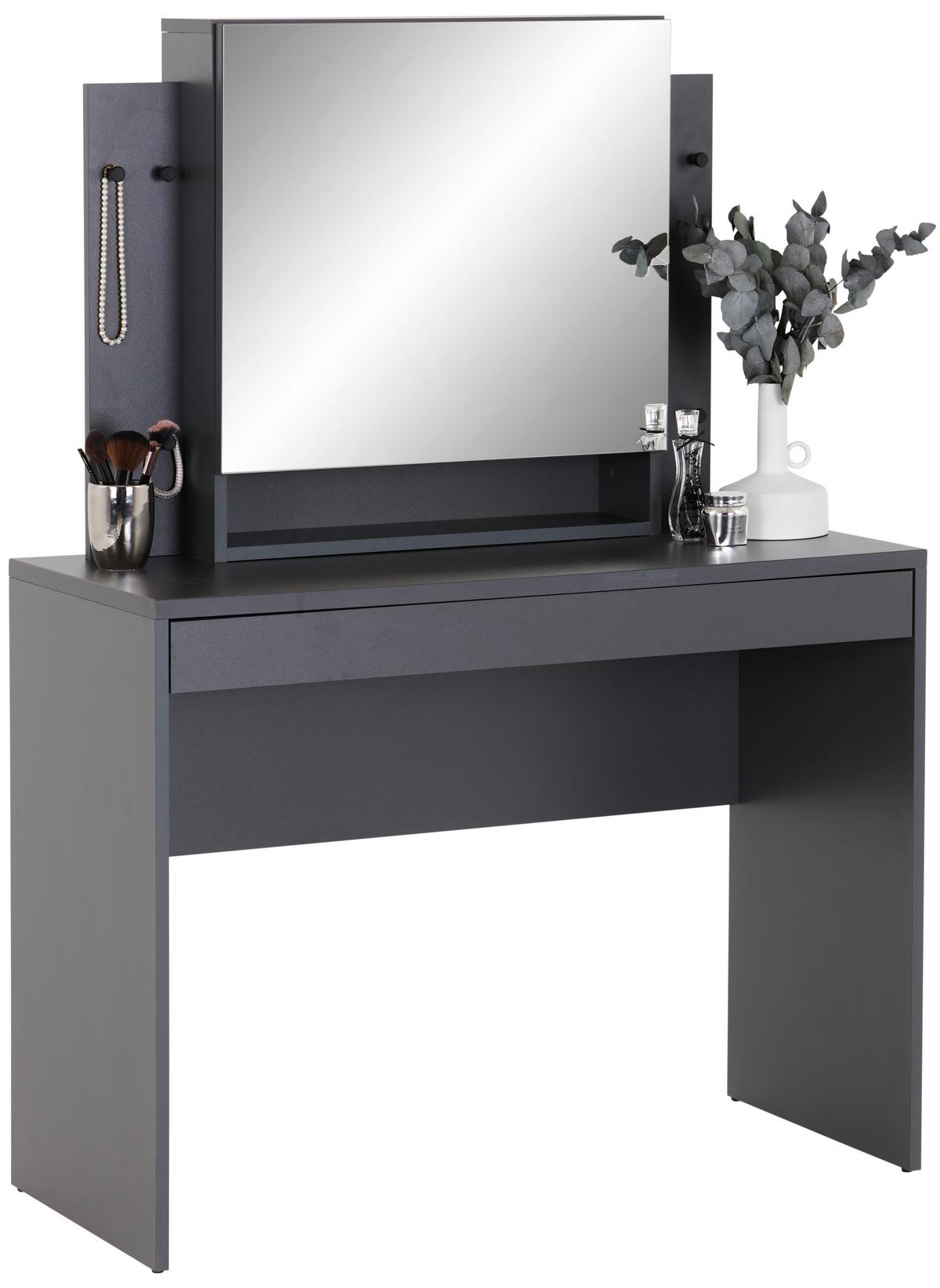 Toaletni Stol Sandy - antracit, Moderno, drvni materijal (100/76/45cm) - Modern Living