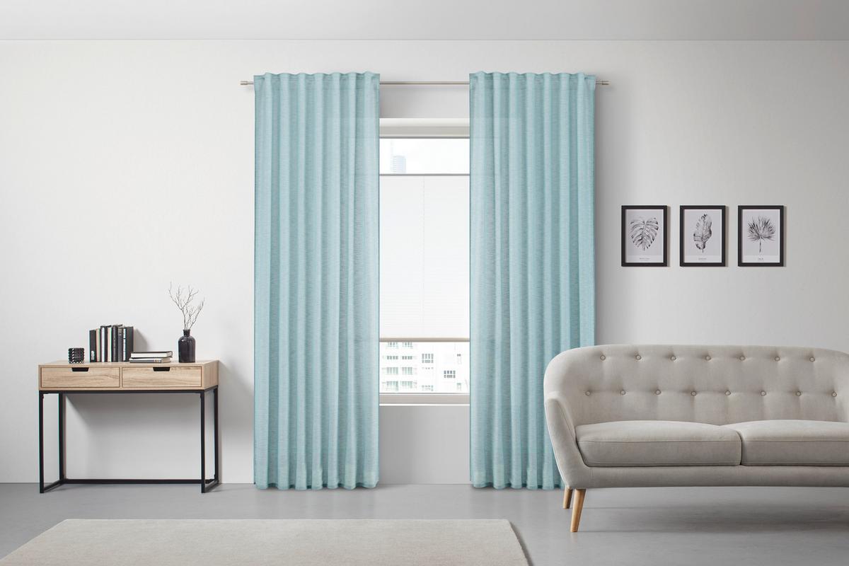 ZASŁONA GOTOWA EVA - jadeitowa zieleń, Romantik / Landhaus, tkanina (140/255cm) - Premium Living