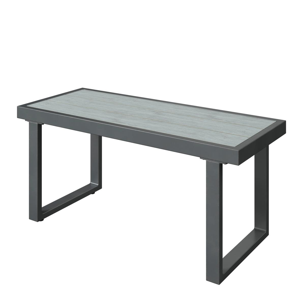 KOMPLET STOŁOWY NA TARAS KLAUS - antracytowy/szary, Design, tworzywo sztuczne/metal - Ambia Garden