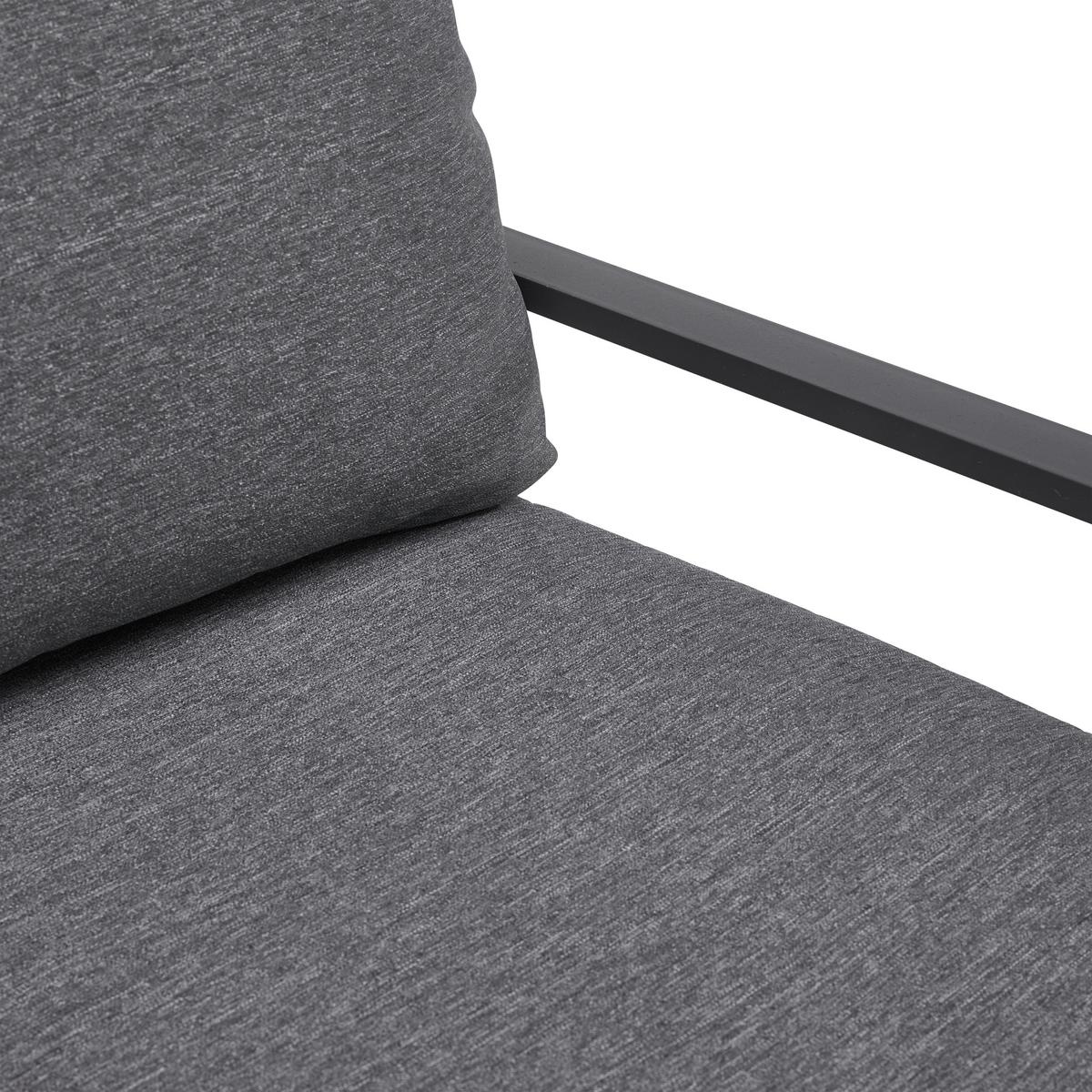 Kerti Garnitúra Louisiana - fekete/antracit, Modern, Üveg/textil (179/66/69cm) - Mömax