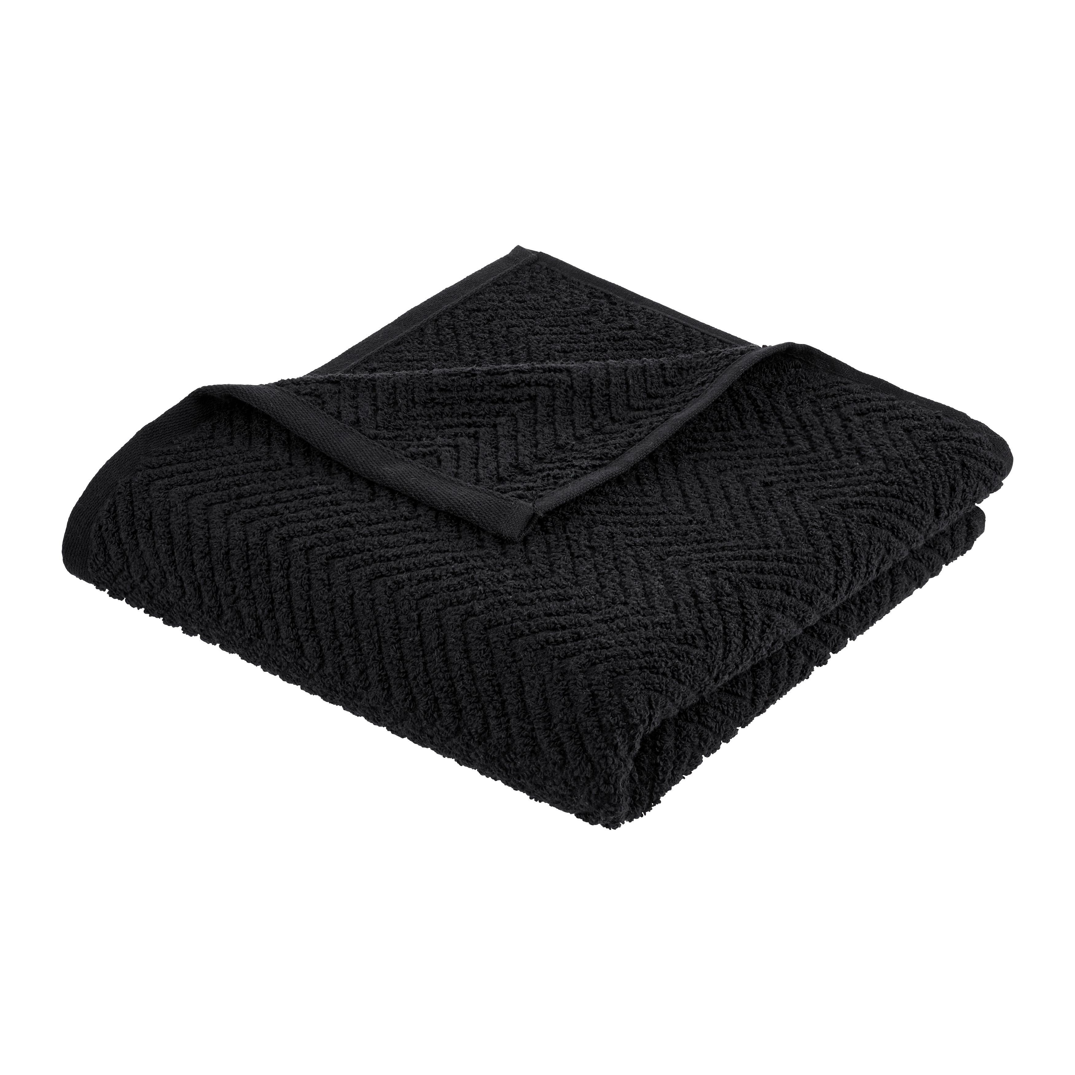Handtuch Ocean Schwarz ca. 50x100cm - Schwarz, Textil (50/100cm) - Premium Living