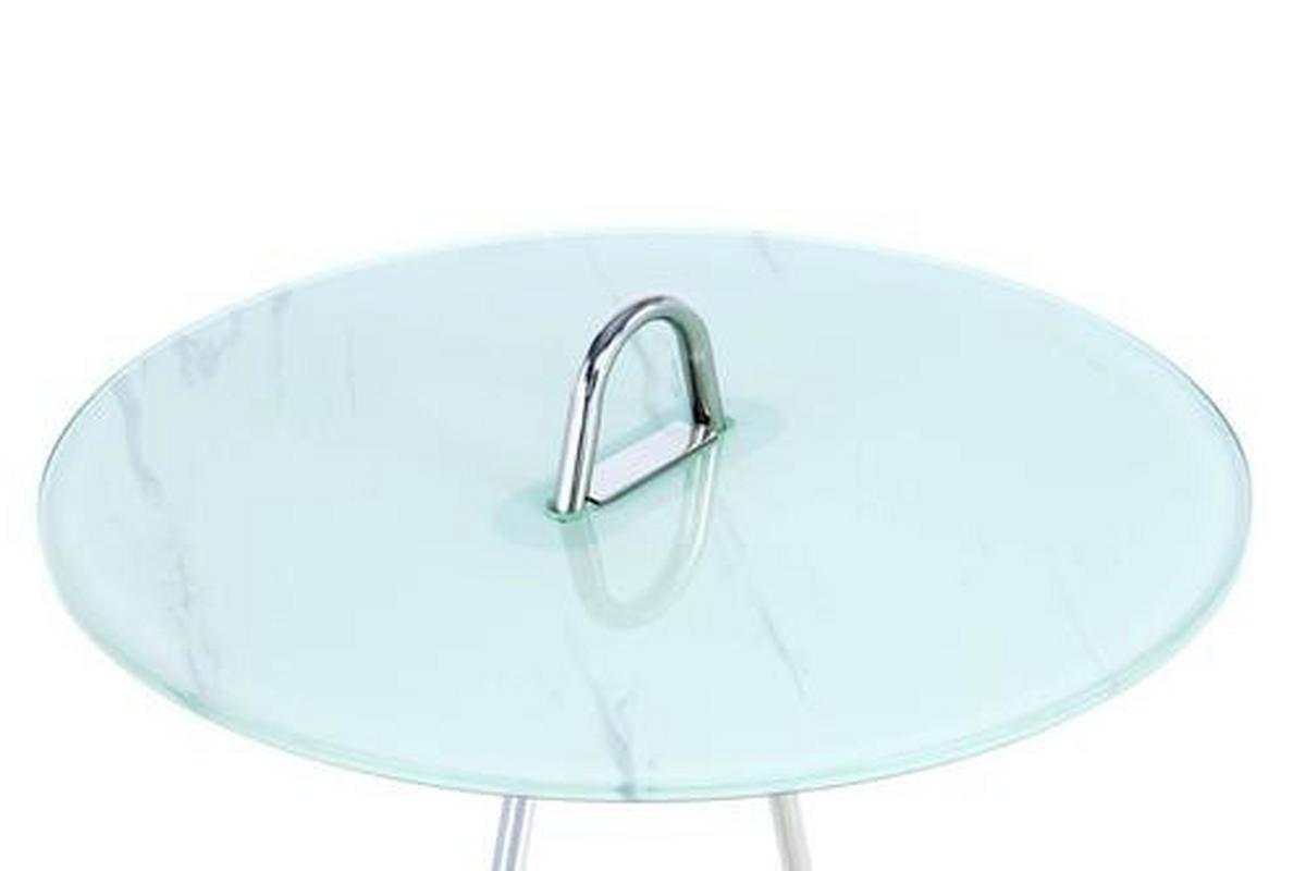 Beistelltisch Pendulum Glas Weiß/Silber ca. 46x60 cm - Silberfarben/Weiß, Basics, Glas/Metall (46/46/60cm) - Kayoom