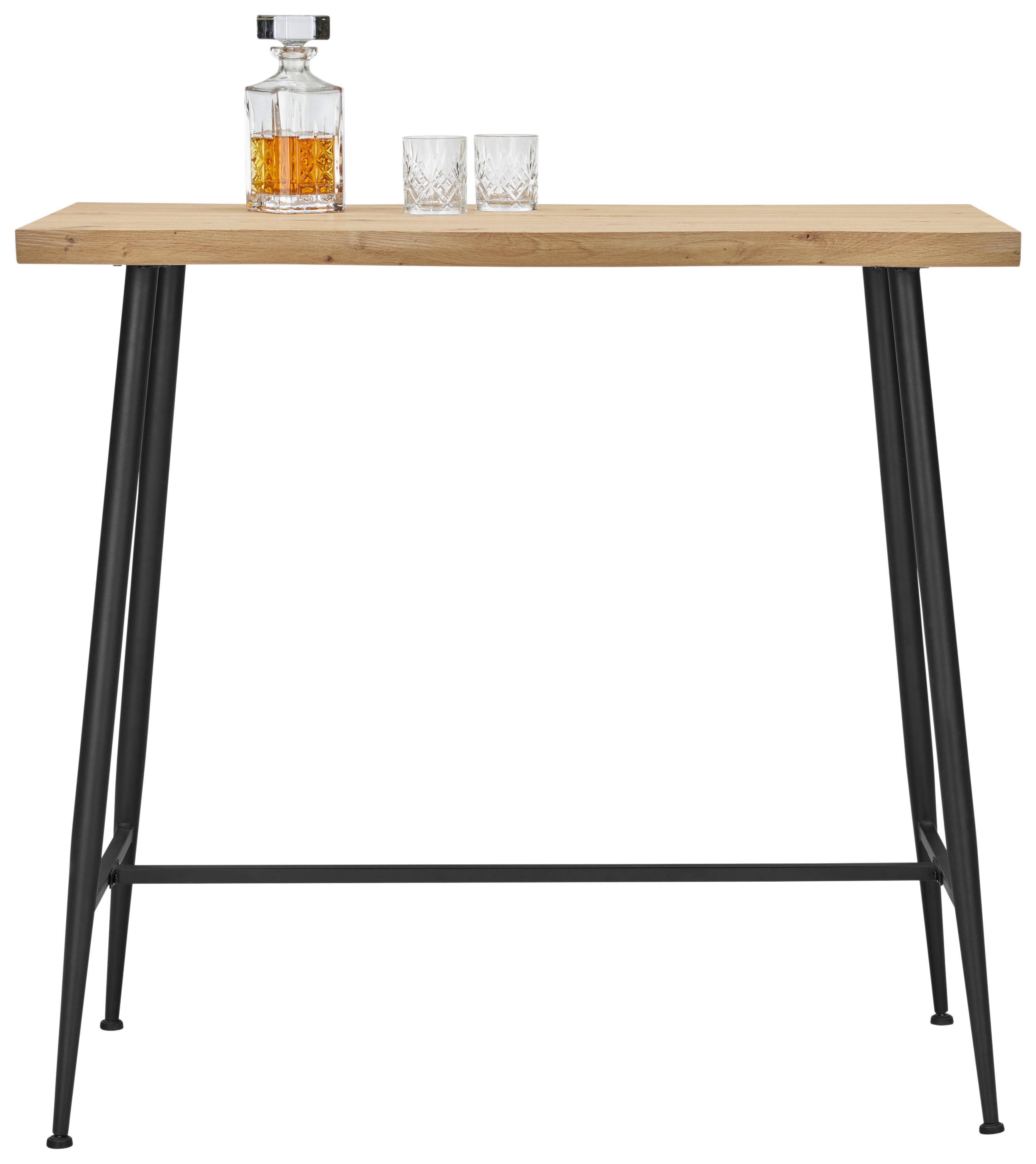 BARBORD STUARD 1 - svart/naturfärgad, Modern, metall/trämaterial (115/108/60cm) - Mömax