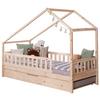Hausbett Lou m. Zusatzbett ca. 100x200 cm Holz - Naturfarben/Weiß, MODERN, Holz/Textil (100/200cm) - MID.YOU