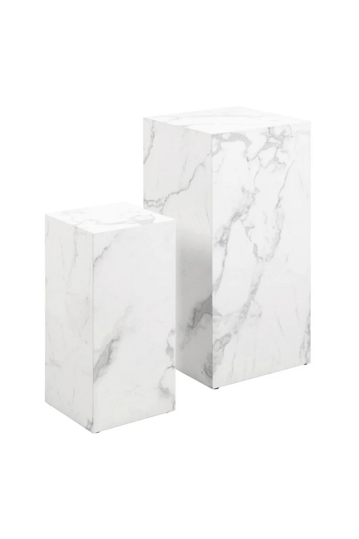 Set Mizic Marble, Bela, 2-Delni - bela, Design, leseni material (35-25/35-25/70-50cm) - Livetastic