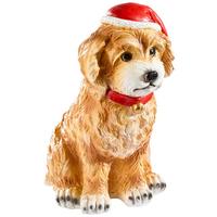 PIES DEKORACYJNY GW9523104211G - czerwony/biały, Lifestyle, kamień (33,5/43/20cm) - X-Mas