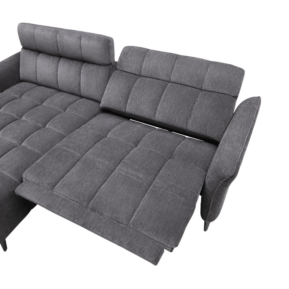 Ecksofa Pisa Anthrazit ca. 173x248cm - Anthrazit/Schwarzchrom, MODERN, Holz/Textil (173/248cm) - Mömax