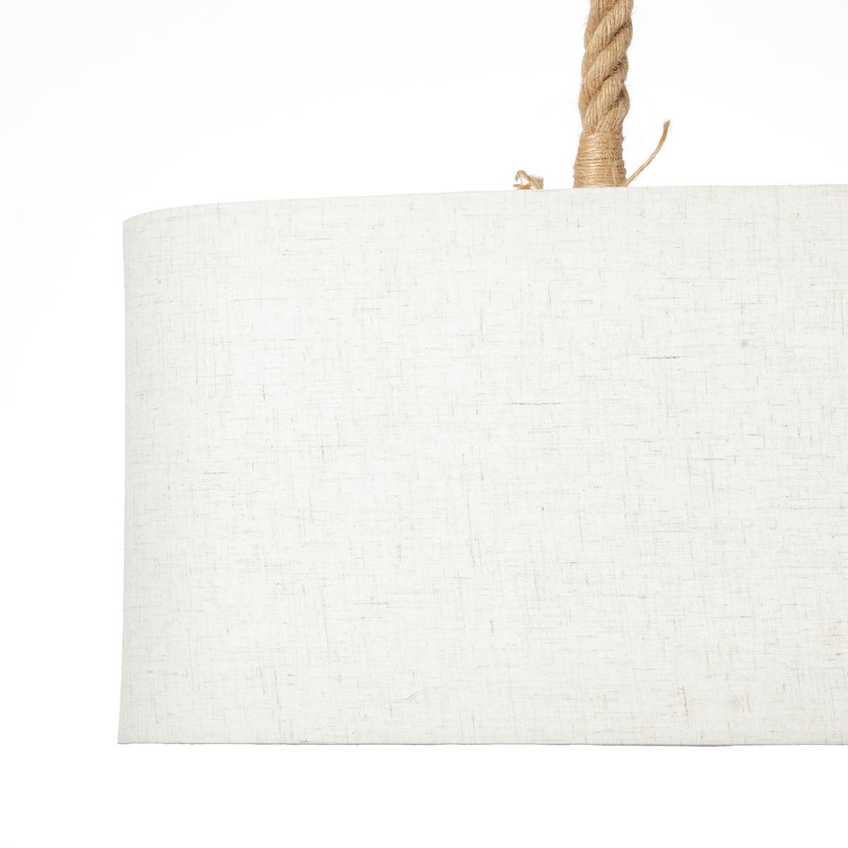 Hängeleuchte Sailor Naturfarben/Weiß max. 40 Watt - Naturfarben/Weiß, KONVENTIONELL, Textil/Metall (70,5/20/120cm) - Brilliant