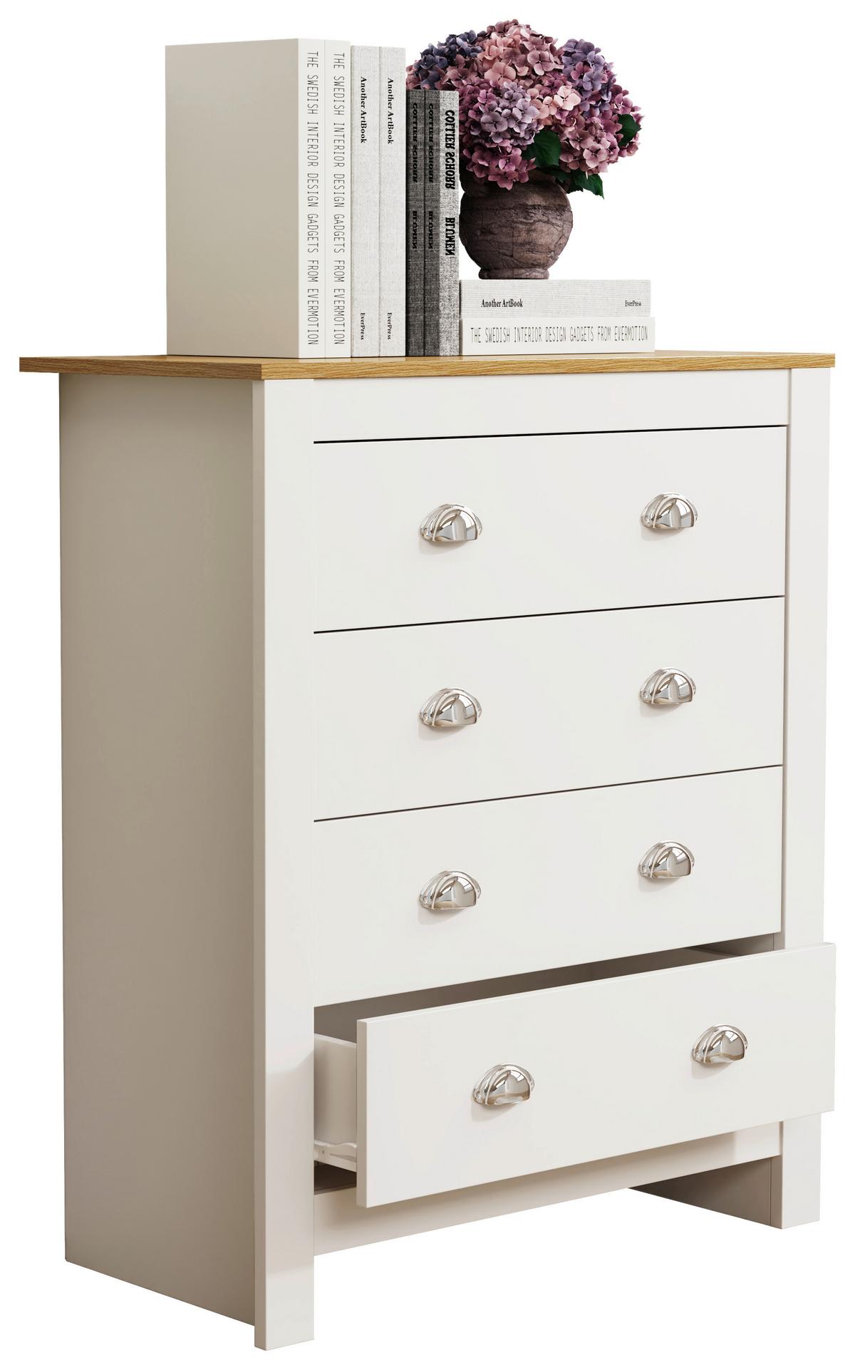 KOMMODE BALUSA XL - Honigeiche/Weiss, Lifestyle, Holzwerkstoff/Metall (79/95/39,5cm) - MID.YOU