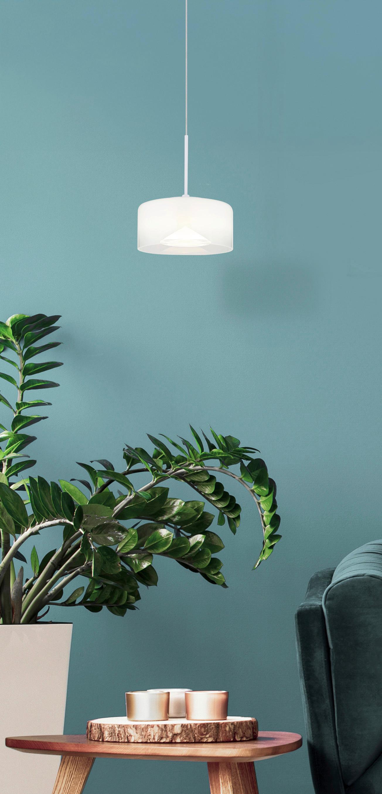 LED-HÄNGELEUCHTE 16024HW  BELINDA - Klar/Weiss, Design, Glas/Kunststoff (15/150cm) - Globo