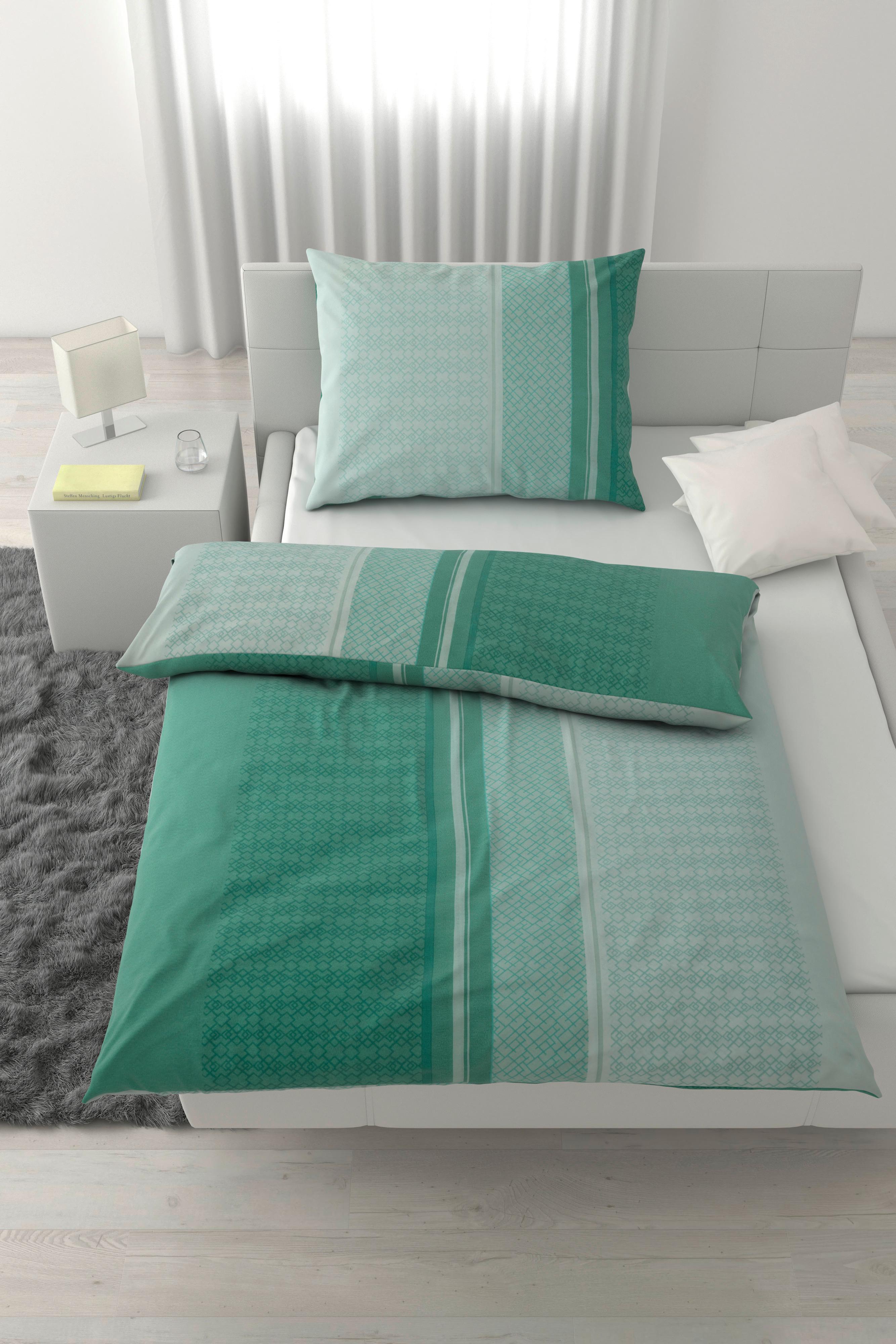 Bettwäsche Mathea Grün ca. 140x200cm - Grün, Textil (140/200cm) - Based