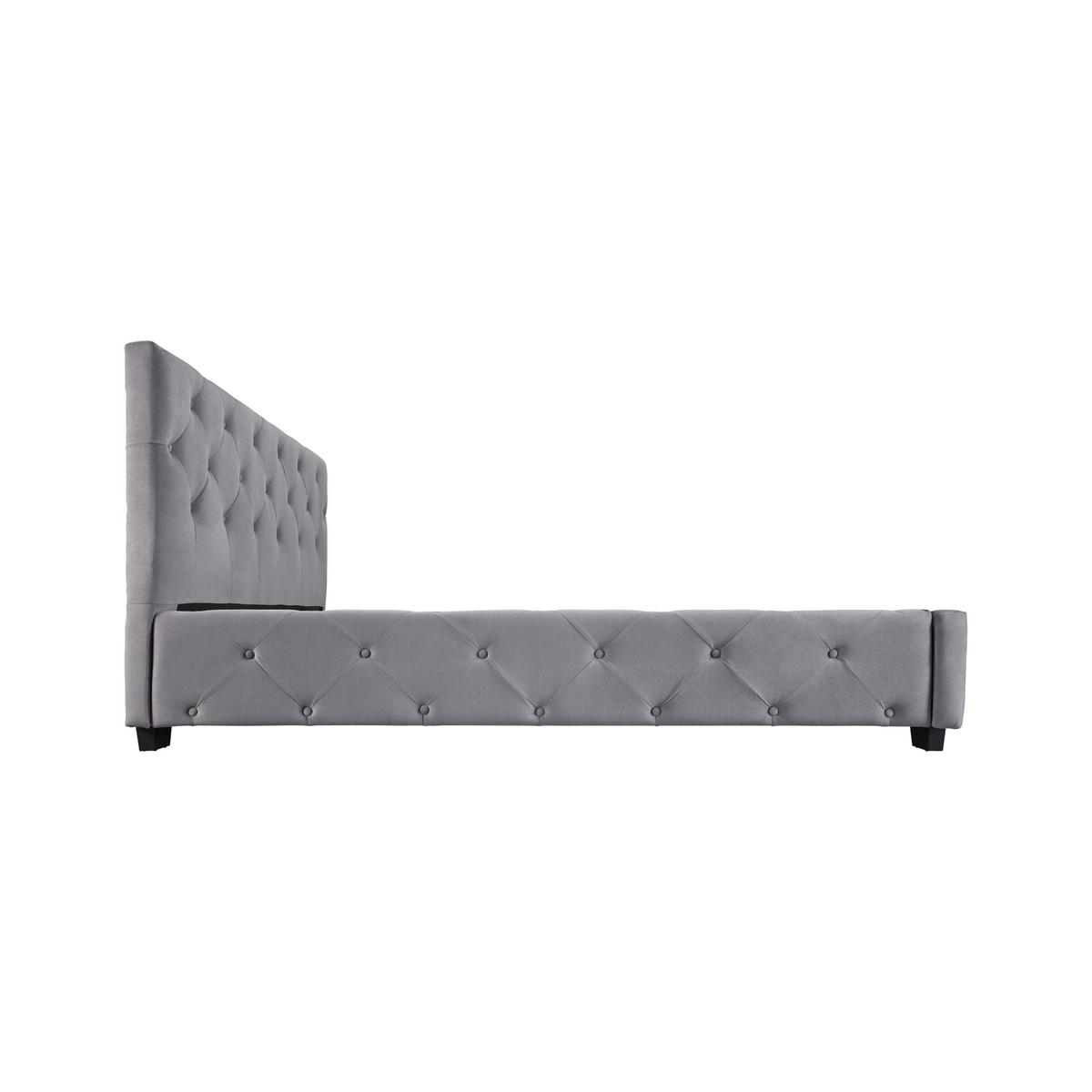 Tapecirani Krevet Lina - siva/crna, Moderno, drvo/metal (180/200cm) - Bessagi Home