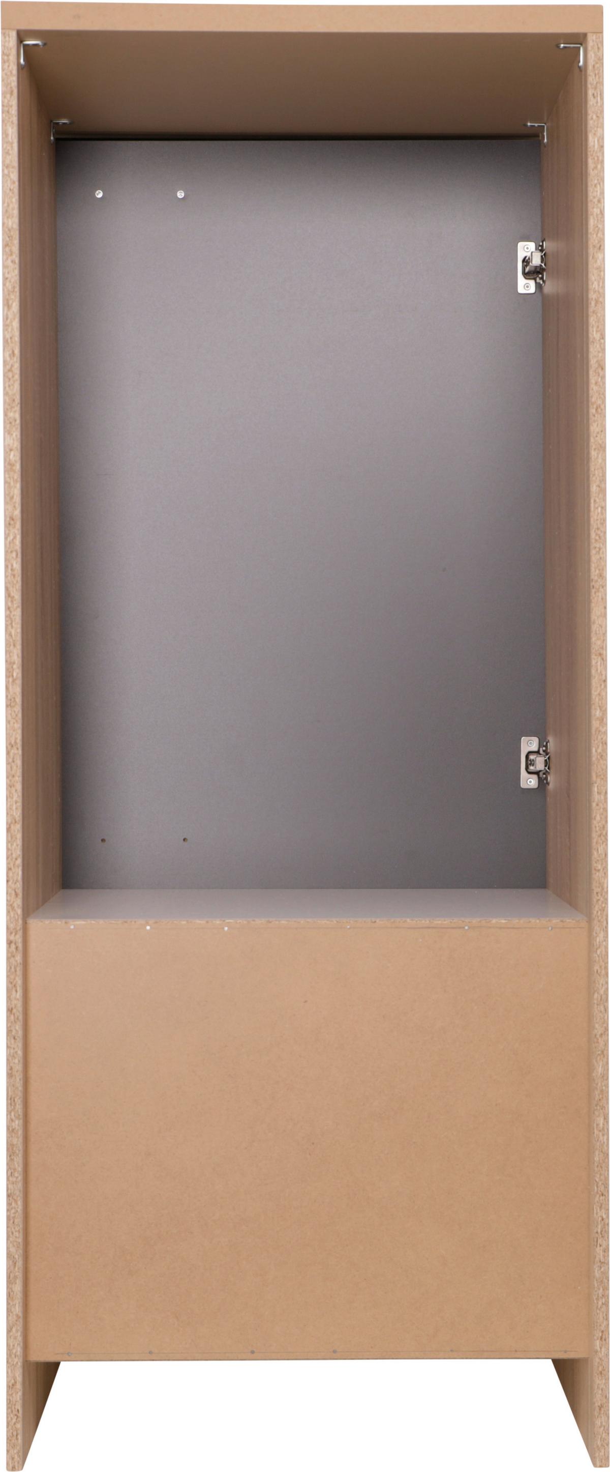 Omara Za Vgradno Napravo Merle, Barva Hrasta, Siva - srebrne barve/siva, Basics, kovina/leseni material (60/144,8/60cm) - Respekta