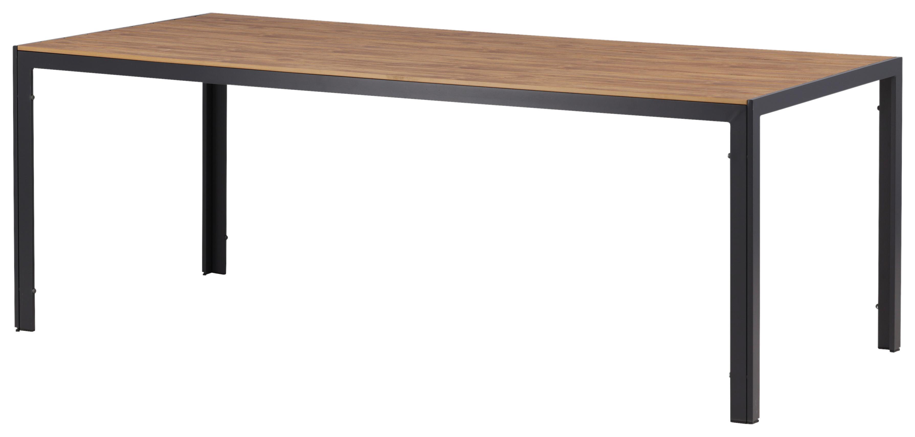 GARTENTISCH BREAK - Schwarz/Naturfarben, KONVENTIONELL, Holz/Metall (205/90/74cm) - Gardenson