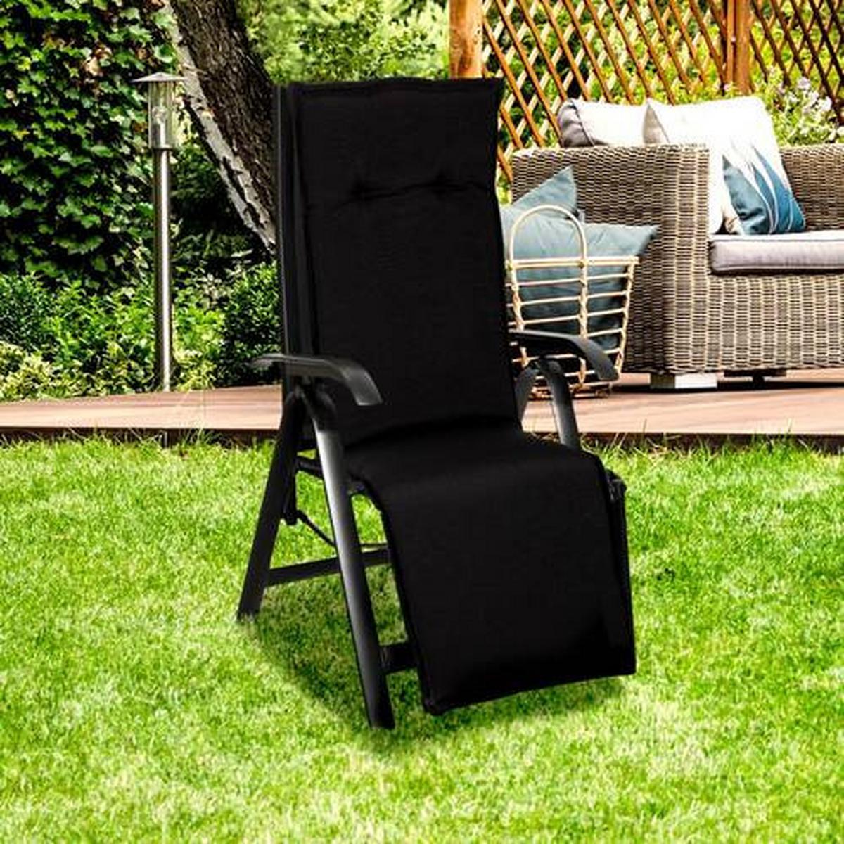 Relaxsesselauflage Trabzon ca.170x46x8cm Anthrazit - Anthrazit, Basics, Textil (170/46/8cm) - Gardenson