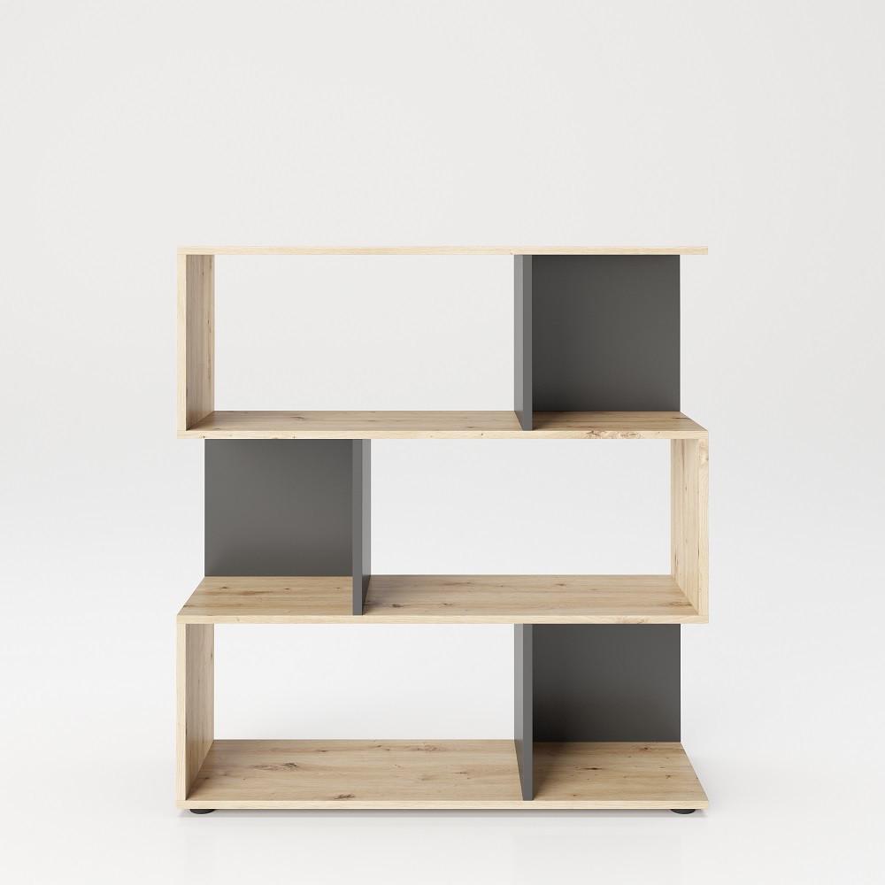 Regal "Shelfy", grau/eiche - Eiche Artisan/Grau, MODERN, Holzwerkstoff (103/110/36cm) - MID.YOU