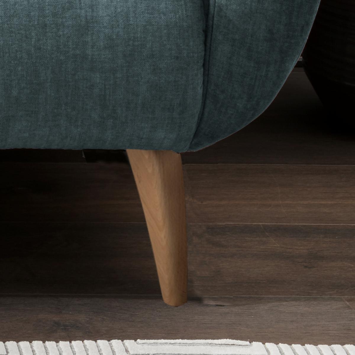 2,5-Sitzer-Sofa Baggio Blau Velours - Blau/Buchefarben, MODERN, Holz/Textil (196/94/103cm) - Livetastic