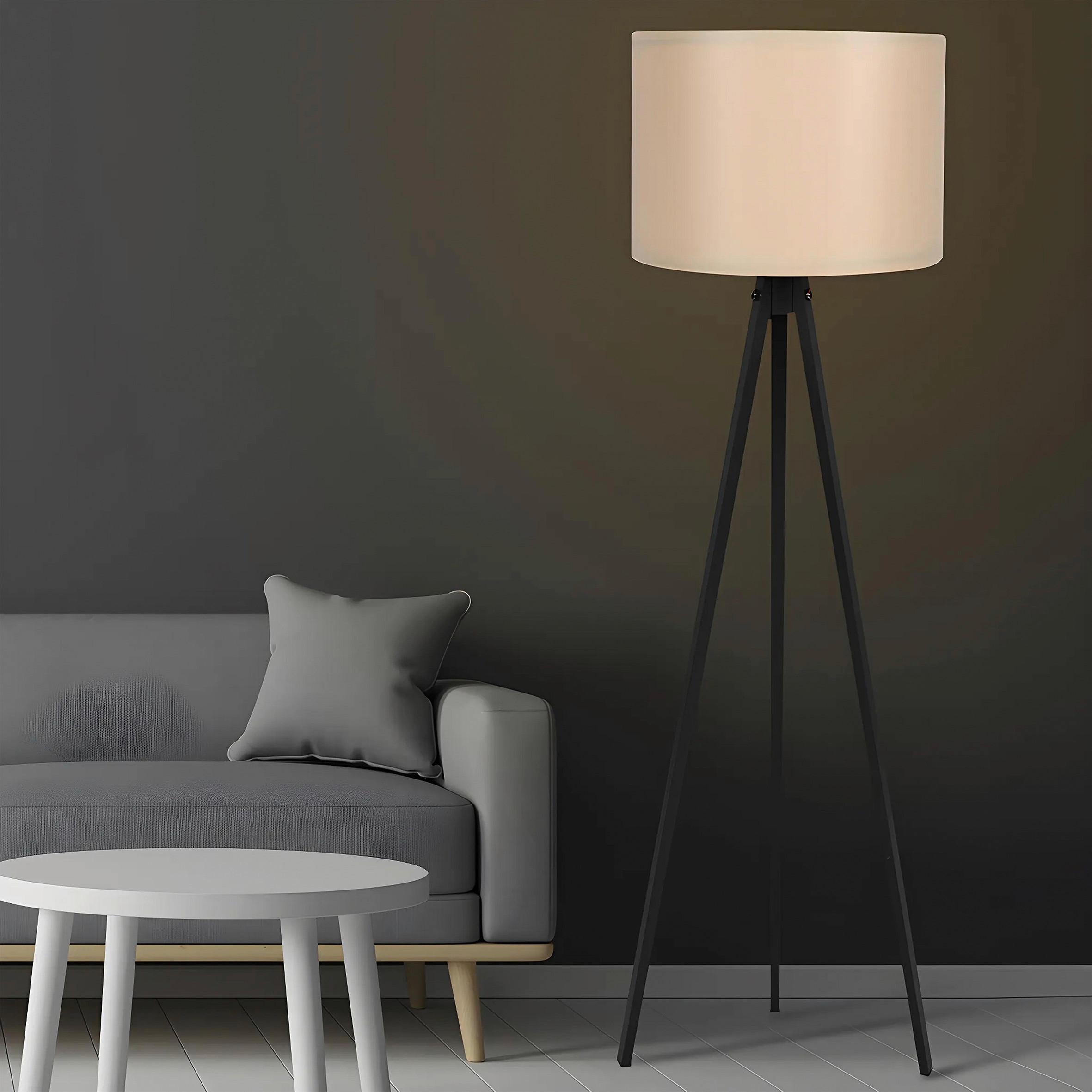 LAMPA STOJĄCA 115 - czarny, Design, materiał drewnopochodny/tworzywo sztuczne (38/145cm) - P & B