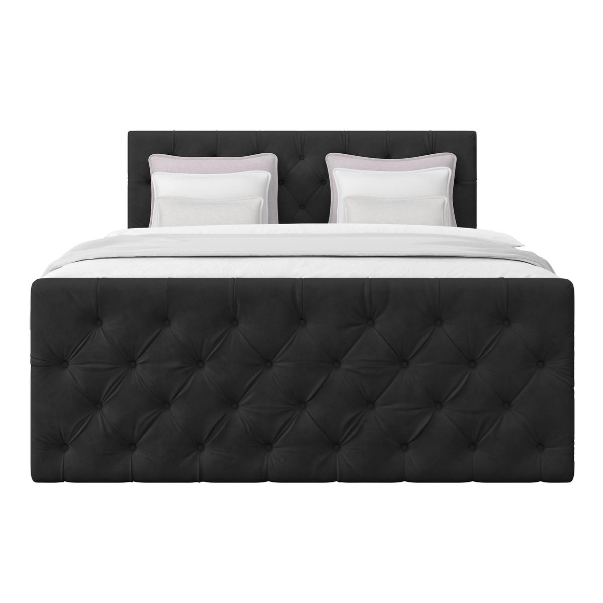 Boxspring Krevet Elio - bež/crna, Romantično / ladanjski, tekstil/plastika (160/200cm) - Modern Living