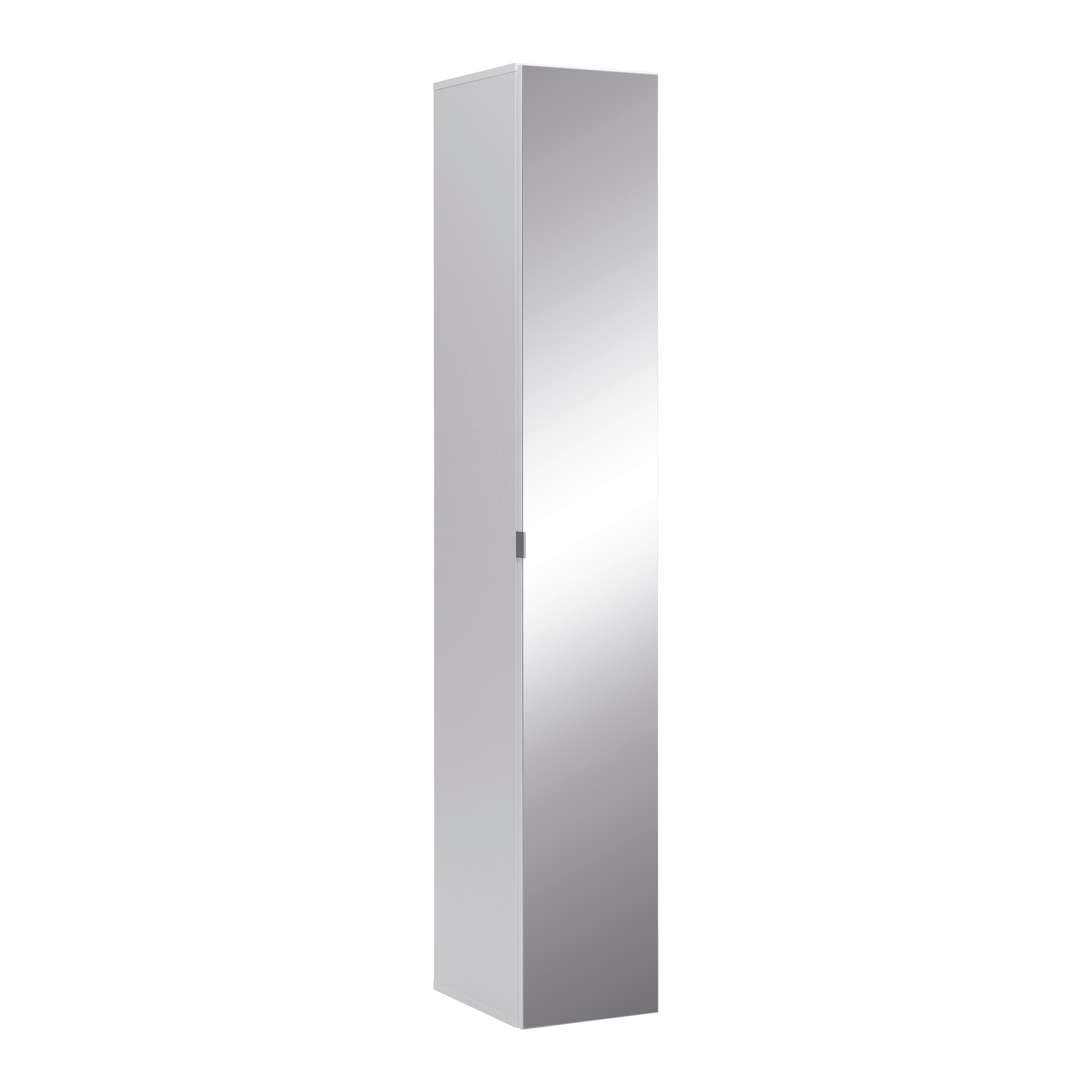 Hochschrank Weiß Ca. 30x185x39,6cm - Chromfarben/Weiss, Basics, Glas/Holzwerkstoff (30/185/39,6cm) - Mömax