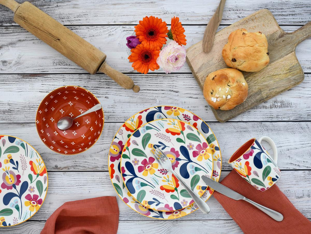 Jedilni Servis Folklore Bunt, 12-Delni - večbarvno, Design, keramika - Creatable