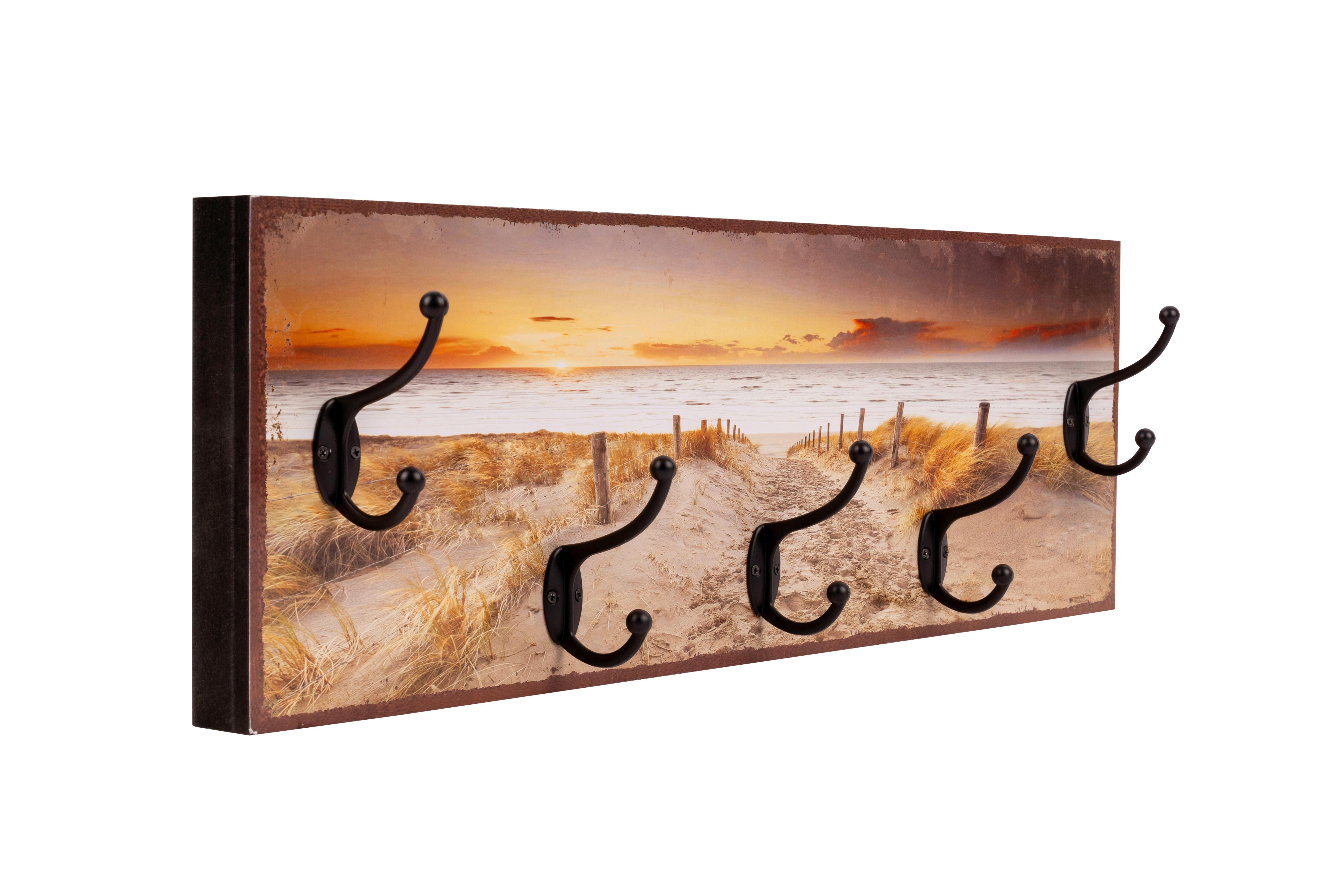 Hakenleiste B992307 Marla - Multicolor/Schwarz, Design, Holzwerkstoff/Metall (60/20/9,3cm) - Globo