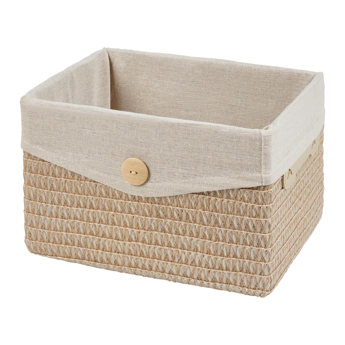 Coș de rufe tip lighean Denise - bej, Romantik / Landhaus, plastic/materiale naturale (29/17/21cm) - Mömax