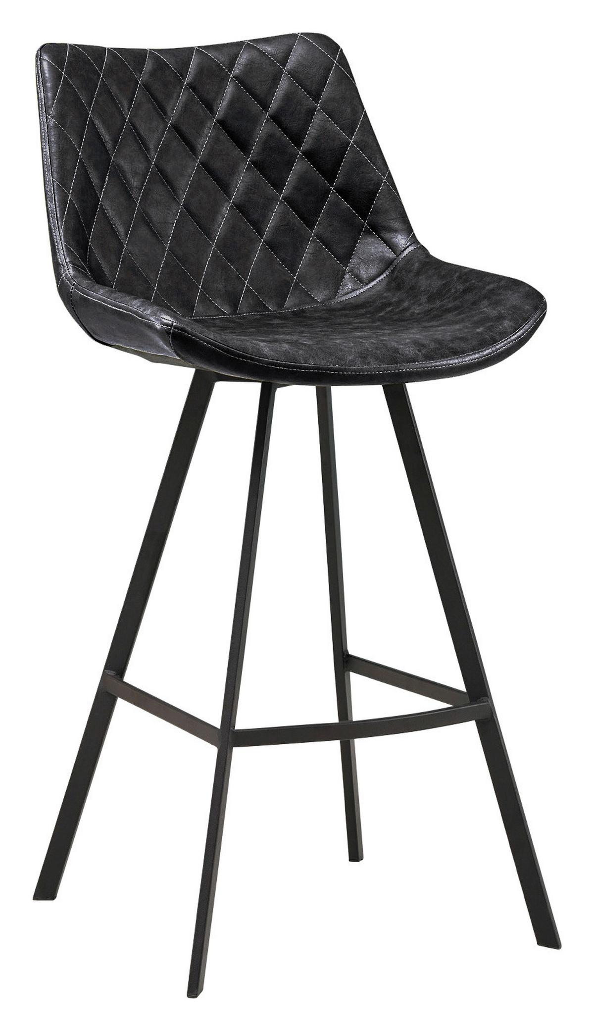 Barhocker-Set Bowie 2er-Set ca. 50x102 cm Schwarz - Schwarz, KONVENTIONELL, Textil/Metall (50/102/55cm) - MID.YOU
