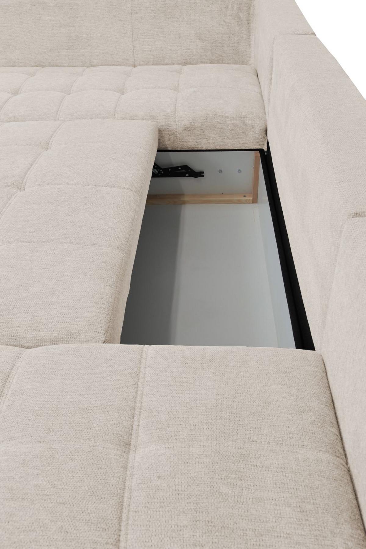 Kutna Garnitura Senso - boje kroma/krem, Moderno, tekstil/drvo (197/346/183cm) - Modern Living