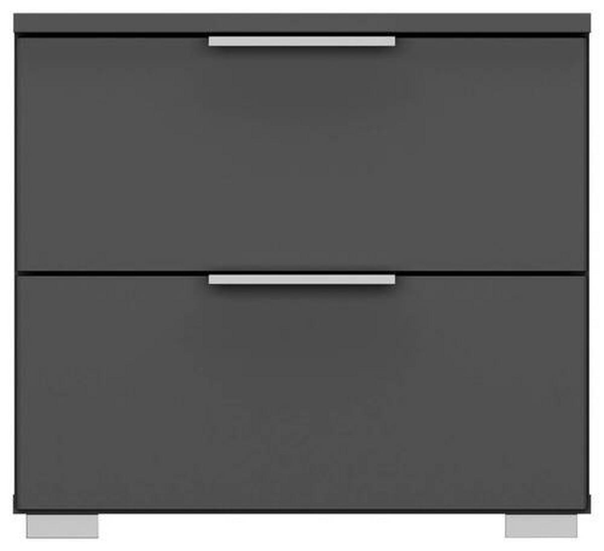 Noćni Ormarić Alabama - siva/boje aluminija, Moderno, drvni materijal (47/43/42cm) - Modern Living