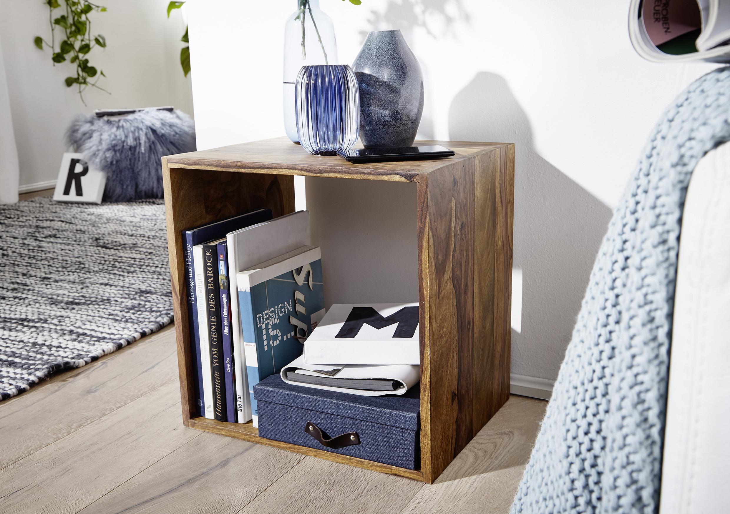 Regal Mumbai aus Sheesham - Sheeshamfarben, MODERN, Holz (43,5/43,5/33cm) - MID.YOU