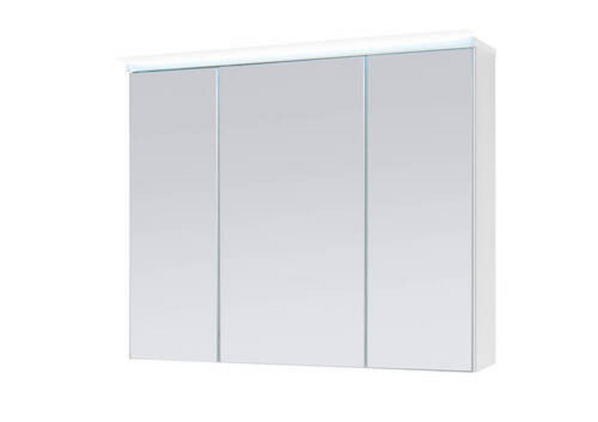 Spiegelschrank Four in Weiß - MODERN, Glas/Holzwerkstoff (80/68/23cm) - Mömax