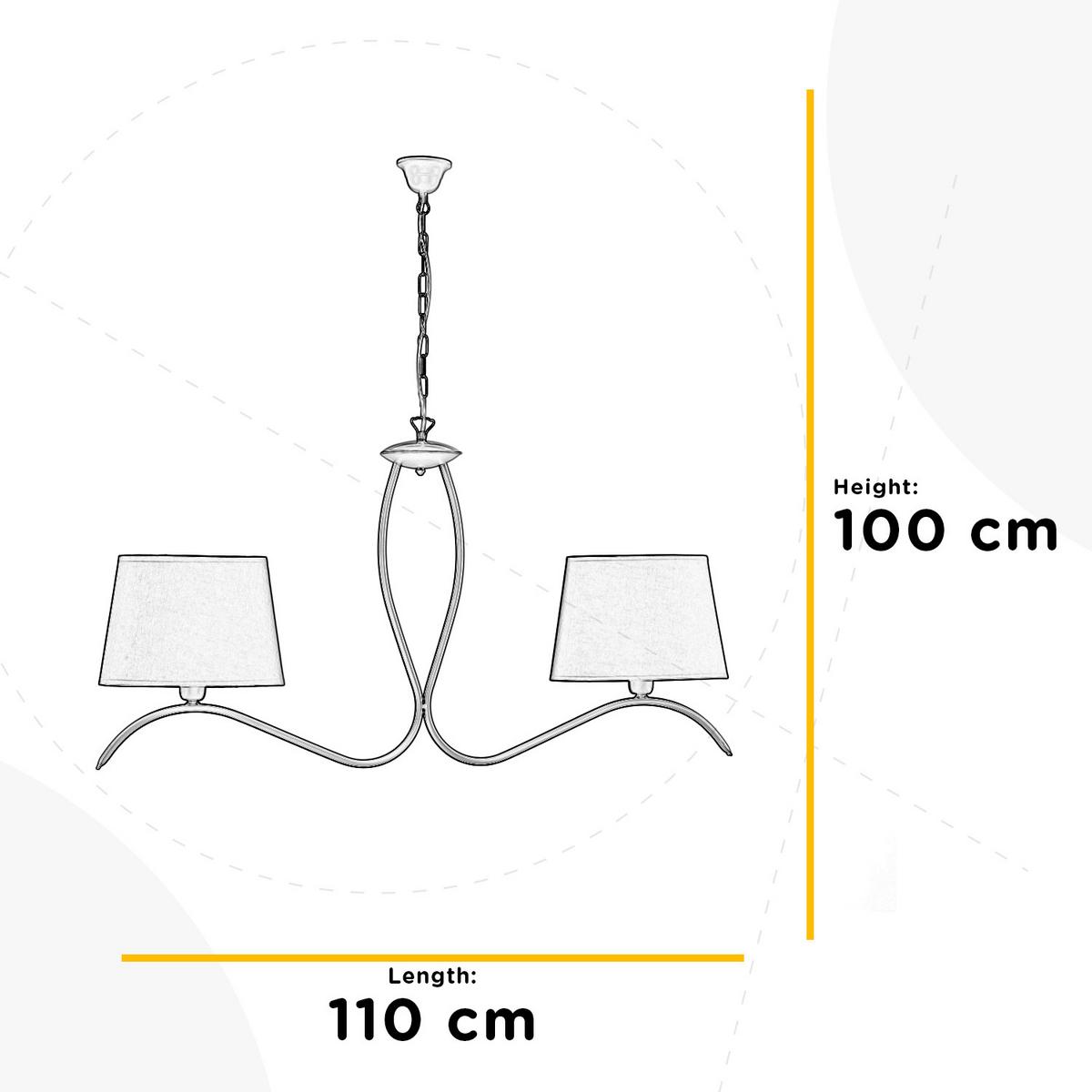 Csillár 233/2 - égerszínű/fehér, Basics, textil/fém (110/16/100cm)
