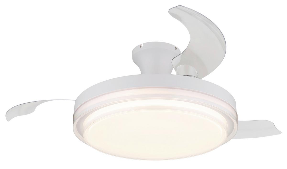 Stropni Ventilator Bijela Boja - bijela/prozirno, Konvencionalno, metal/plastika (106,6/27,5cm) - Globo