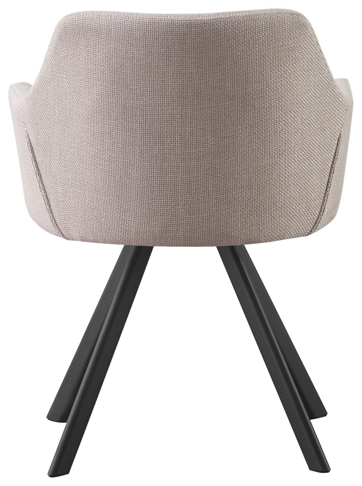 KRZESŁO Z PODŁOKIETNIKAMI MARKO - beżowy/czarny, Design, metal/tkanina (58,5/78,5/60cm) - Hom`in