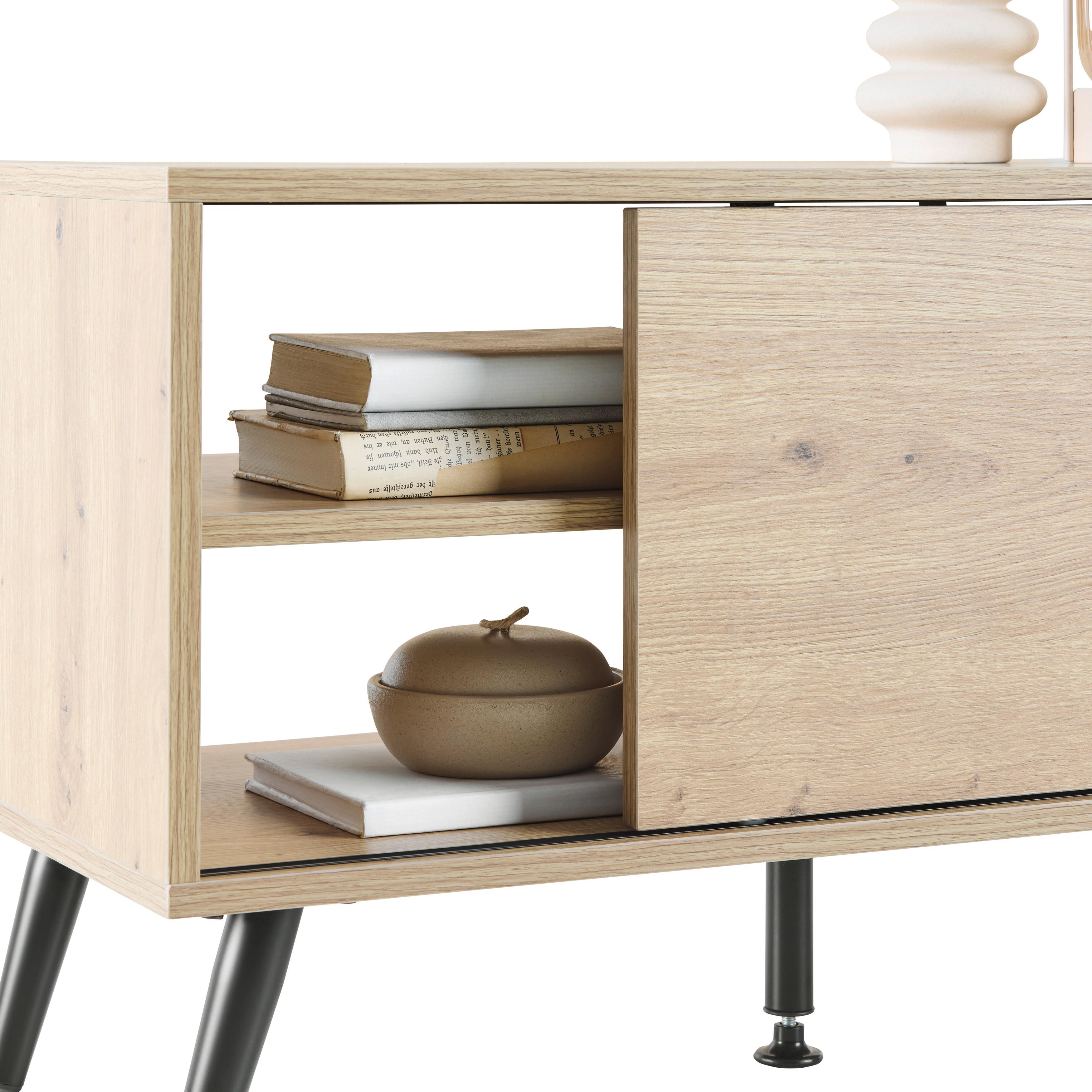 TV-MÖBEL MOVE -BASED/SB- - ek Artisan/svart, Modern, metall/trämaterial (80/46/35cm) - Based