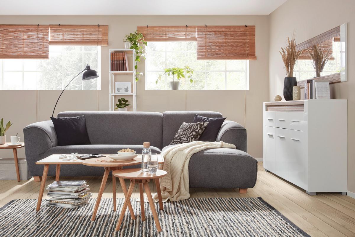 Fali Tükör Leonardo - tölgyfa színű/fehér, Modern, faalapú anyag/Üveg (60/160/2cm) - Mömax